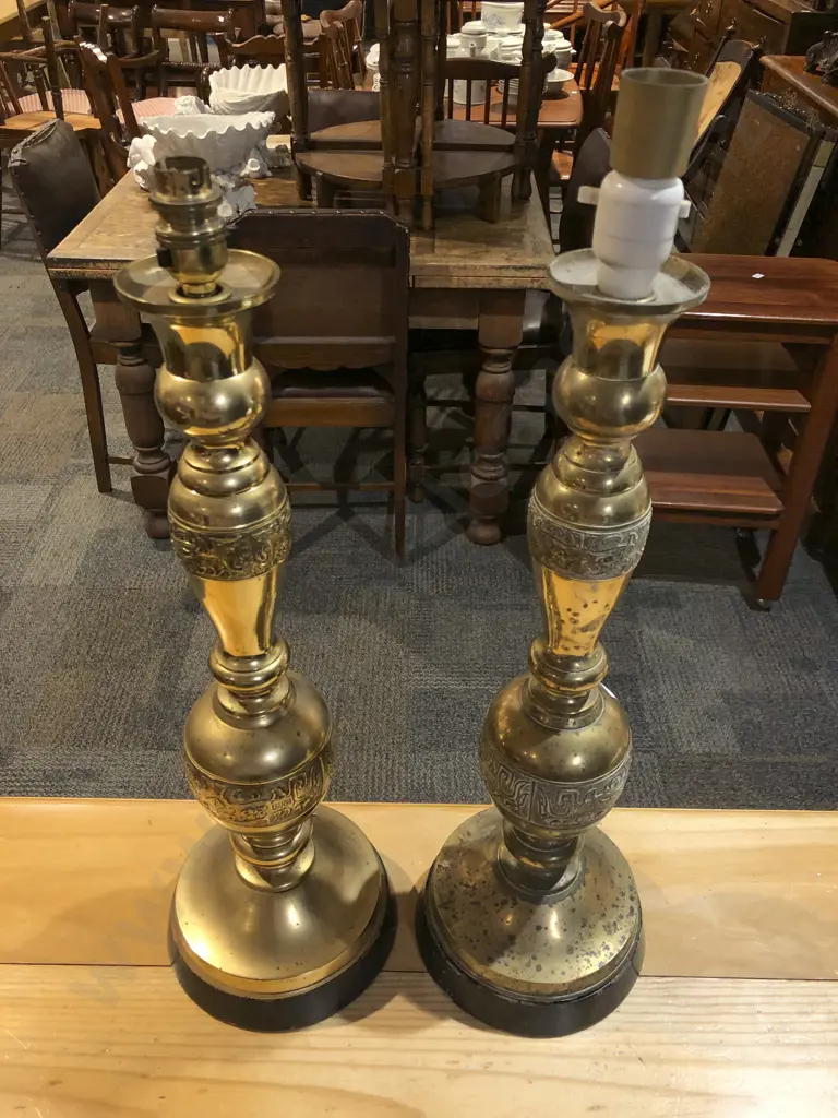 Pair of Brass Lamps Image 1++