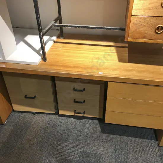 Modern Office Desk Together with Two Filing Drawers/Cabinets and Office Chair