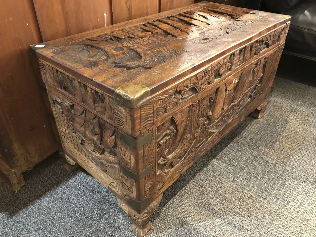 Carved Camphor Chest Image 1++