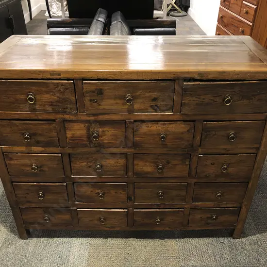 Chinese Elm Multi Drawer Medicine Chest