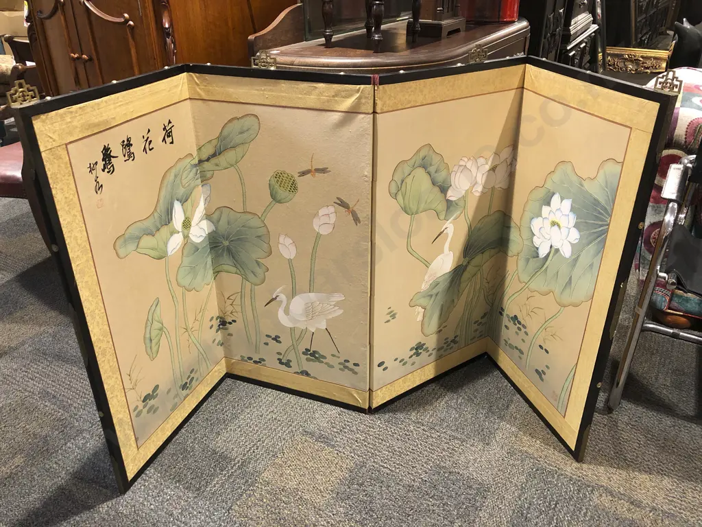 Four Panel Painted Table Screen Image 1++
