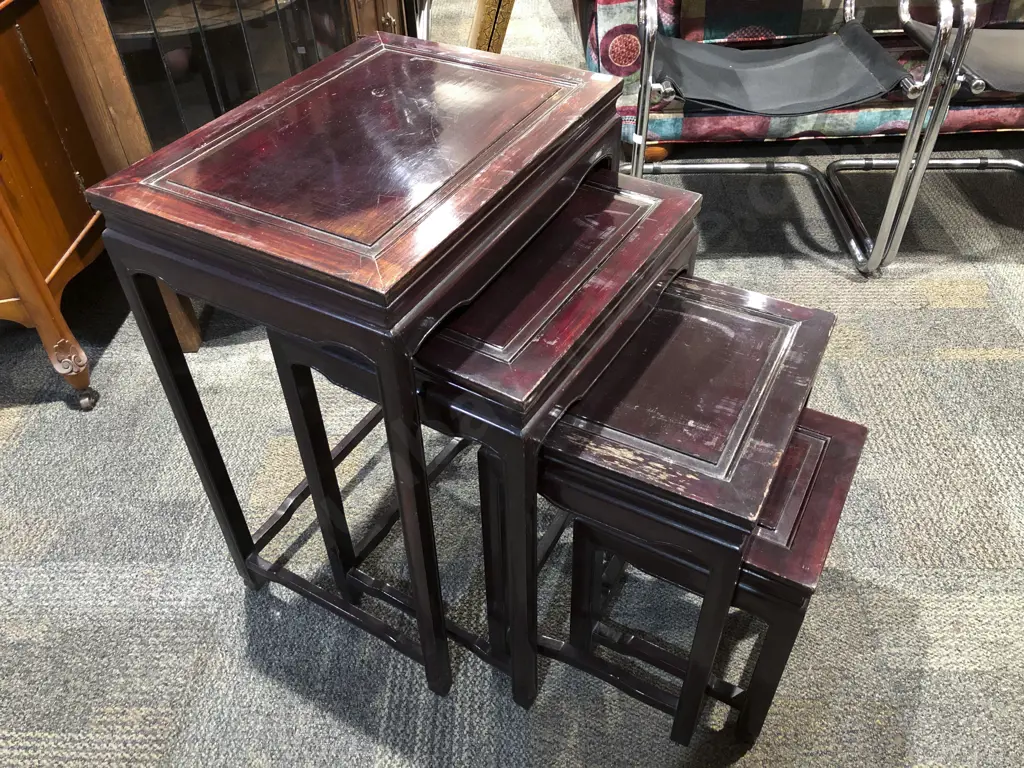 Chinese Rosewood Nest of Four Tables Image 1++