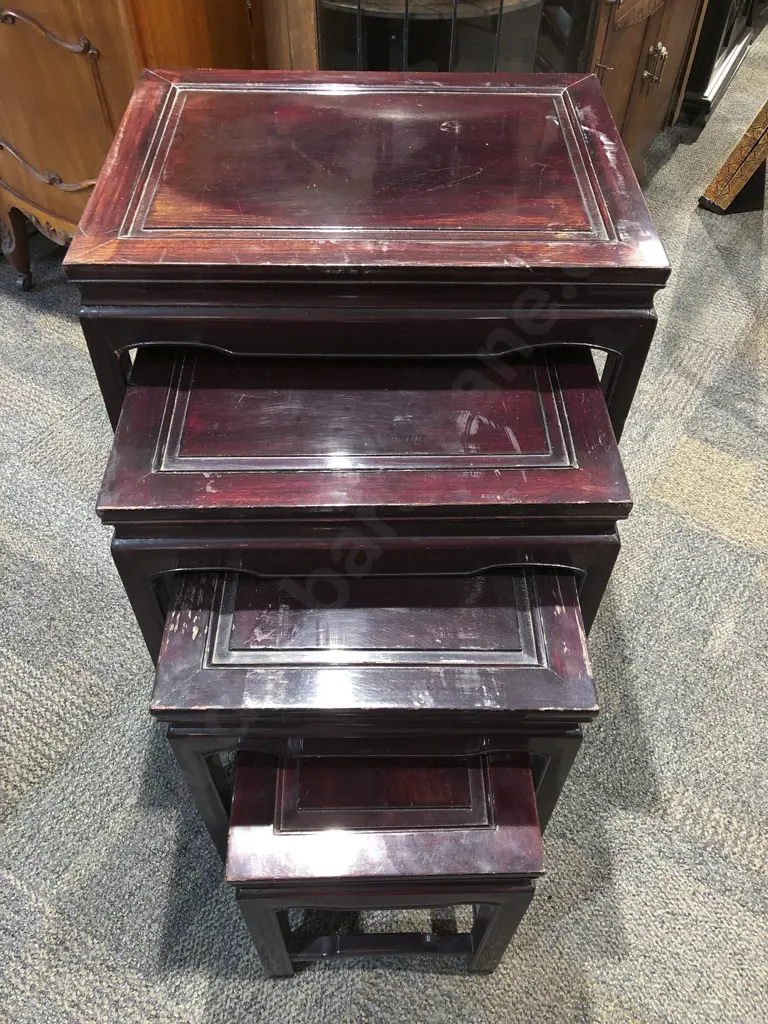Chinese Rosewood Nest of Four Tables Image 1++