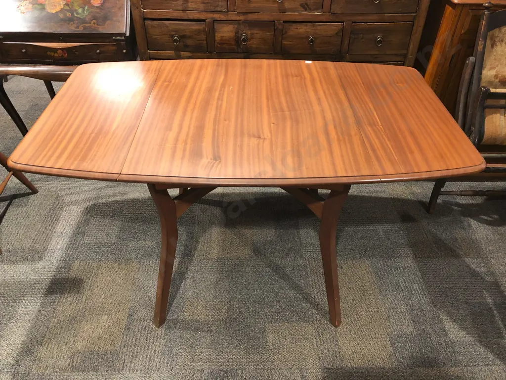Mid-Century Airest Teak Drop Side Dining Table Image 1++