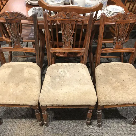 Three Colonial Kauri Dining Chairs