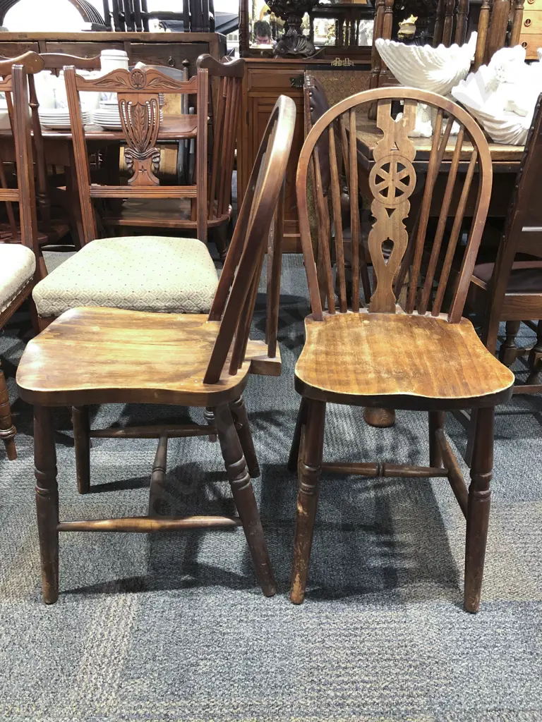 Pair of Stick Back Country Kitchen Chairs Image 1++