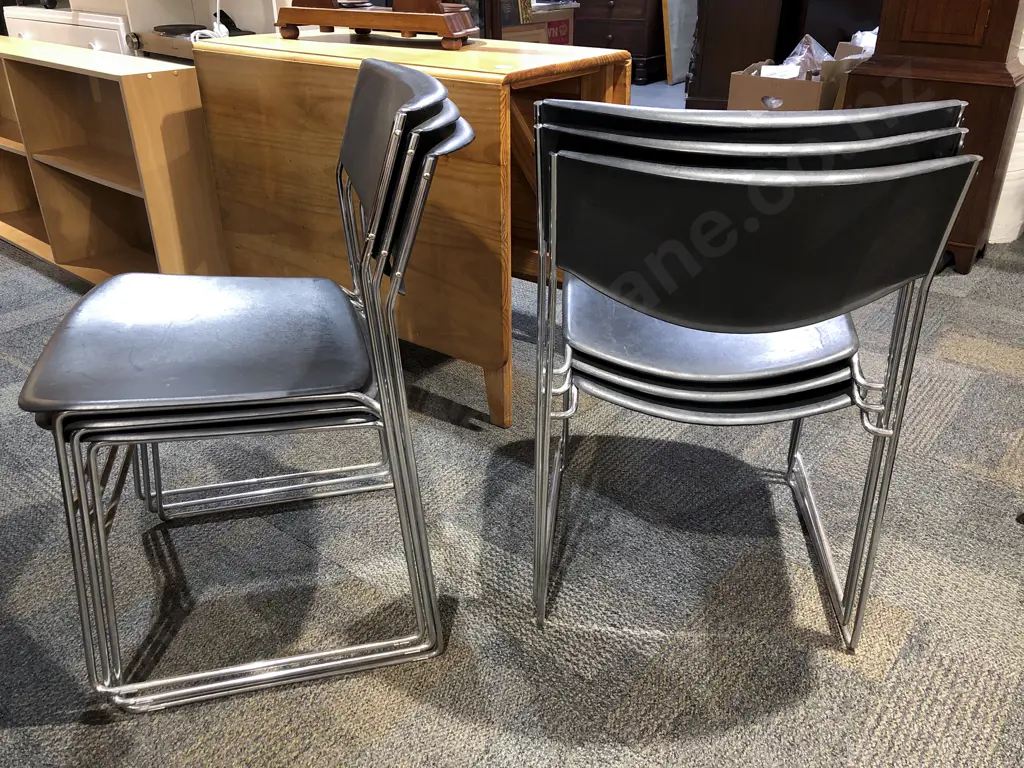 Six Modern Stacking Chairs Image 1++