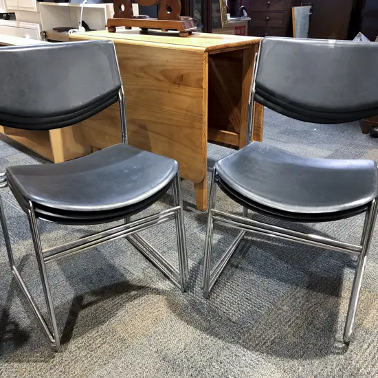 Six Modern Stacking Chairs