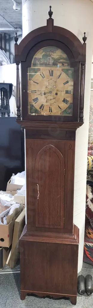 Geo III Oak Cased Grandfather Clock Image 1++