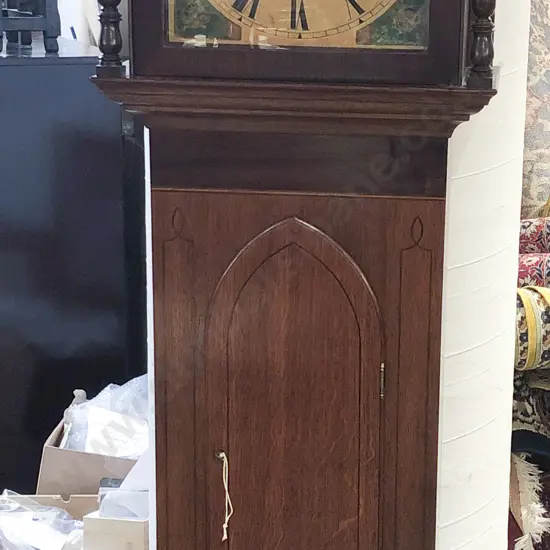 Geo III Oak Cased Grandfather Clock