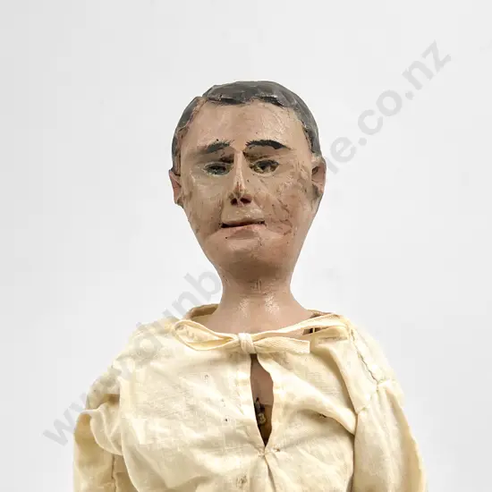 Antique Artisan Carved Wooden Doll
