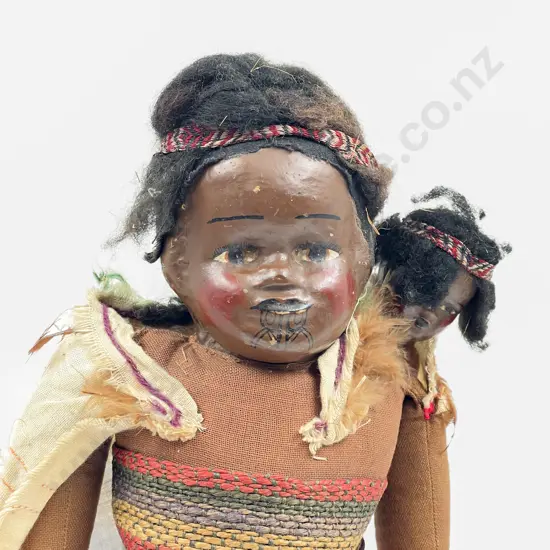 C1940's Hand Crafted Maori Mother and Child Doll