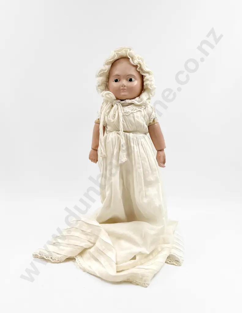 German Paper Mache Taufling Baby with Original Body Image 1++