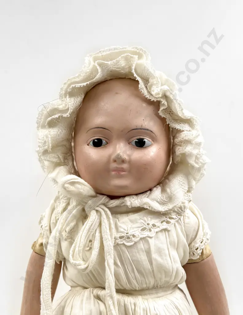 German Paper Mache Taufling Baby with Original Body Image 1++