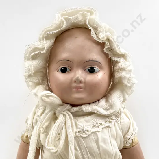 German Paper Mache Taufling Baby with Original Body