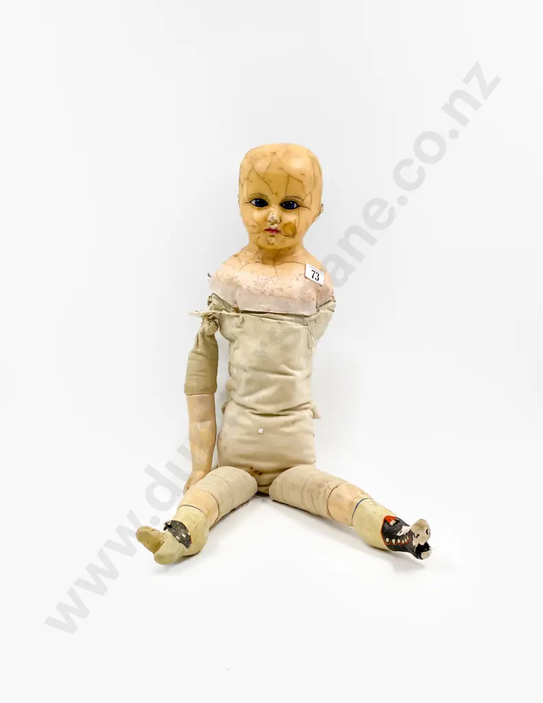 Antique Wax Over Composition Shoulder Plate Doll Image 1++