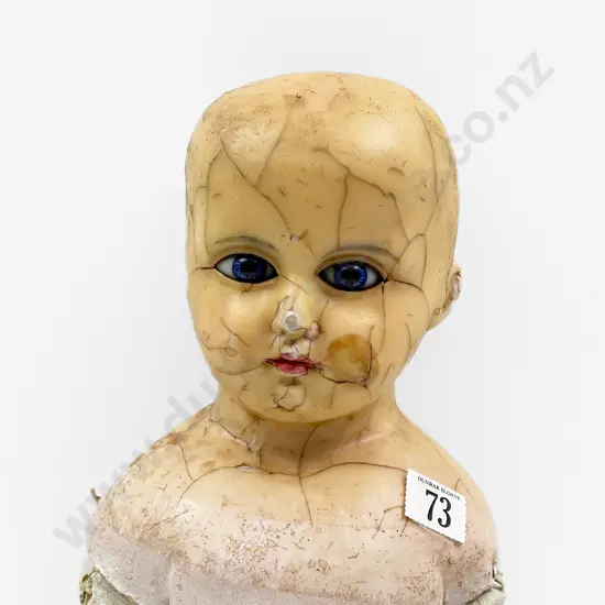 Antique Wax Over Composition Shoulder Plate Doll