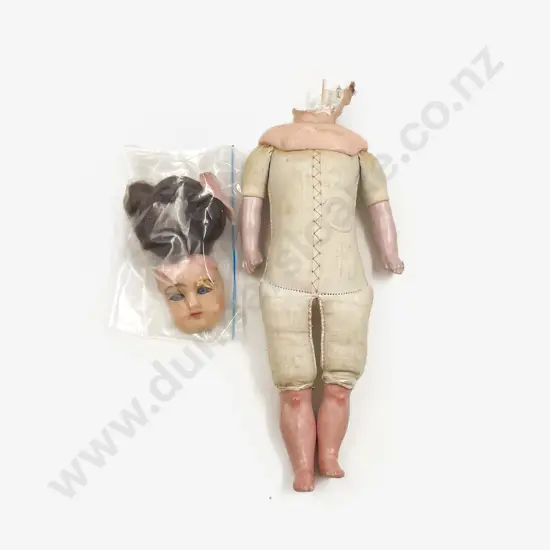 Antique Wax Over Composition Shoulder Plate Doll