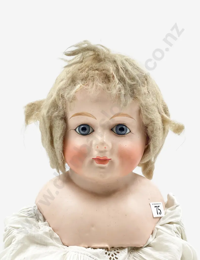 Large and Small Antique German Composition Shoulder Plate Dolls Image 1++