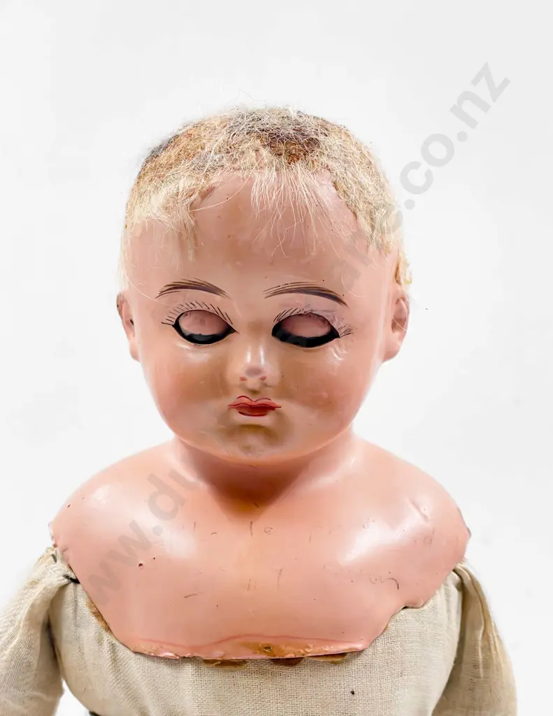 Antique German Composition Shoulder Plate Doll Image 1++