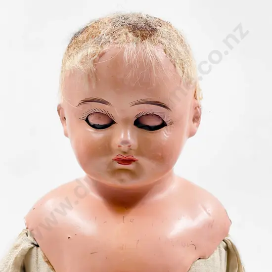 Antique German Composition Shoulder Plate Doll