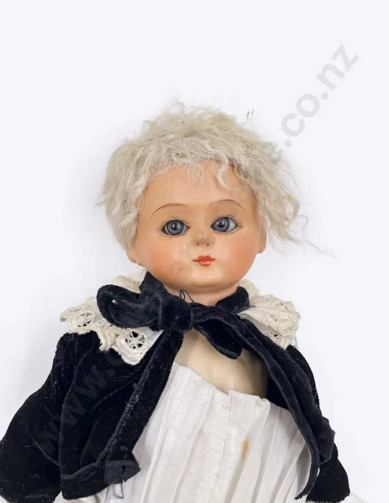 Antique German Composition/Celluloid Socket Head Character Doll Image 1++