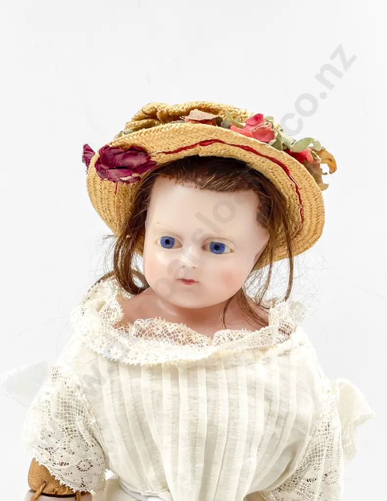 'Sarah Amelia' Antique Poured Wax Shoulder Plate Doll Image 1++