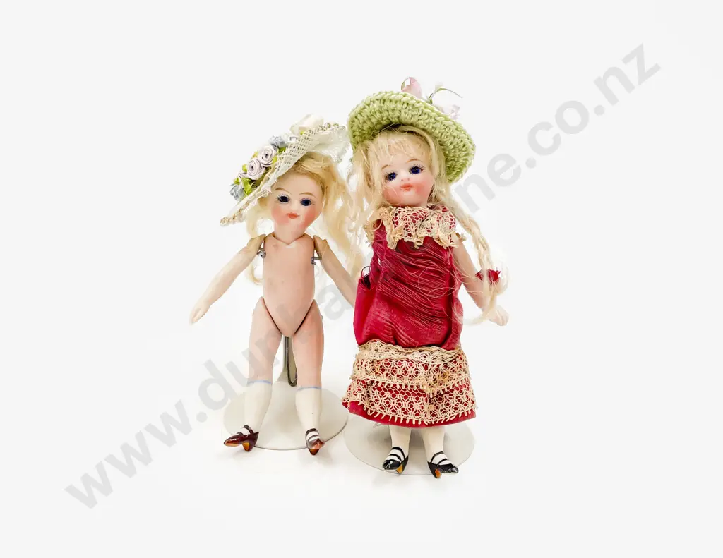Two German Small All Bisque Dolls Image 1++