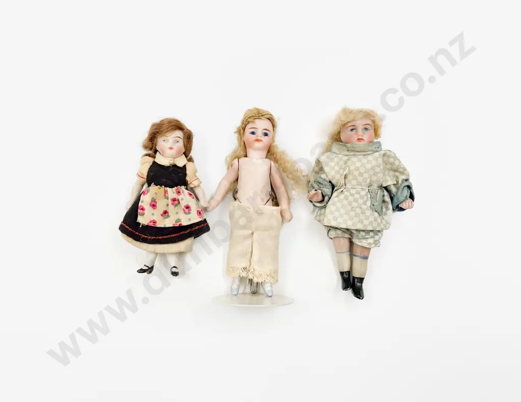 Three German and French Small All Bisque Dolls Image 1++