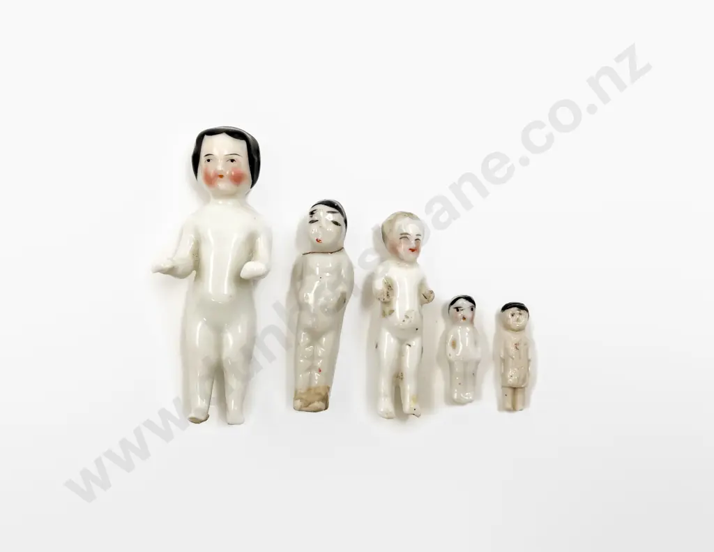 Five German All China Frozen Charlotte Dolls Image 1++