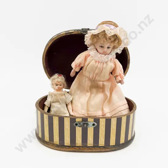 Two Antique Small Wax Dolls