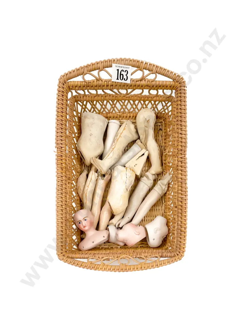 Two French Bisque and Two Other Doll Heads Image 1++