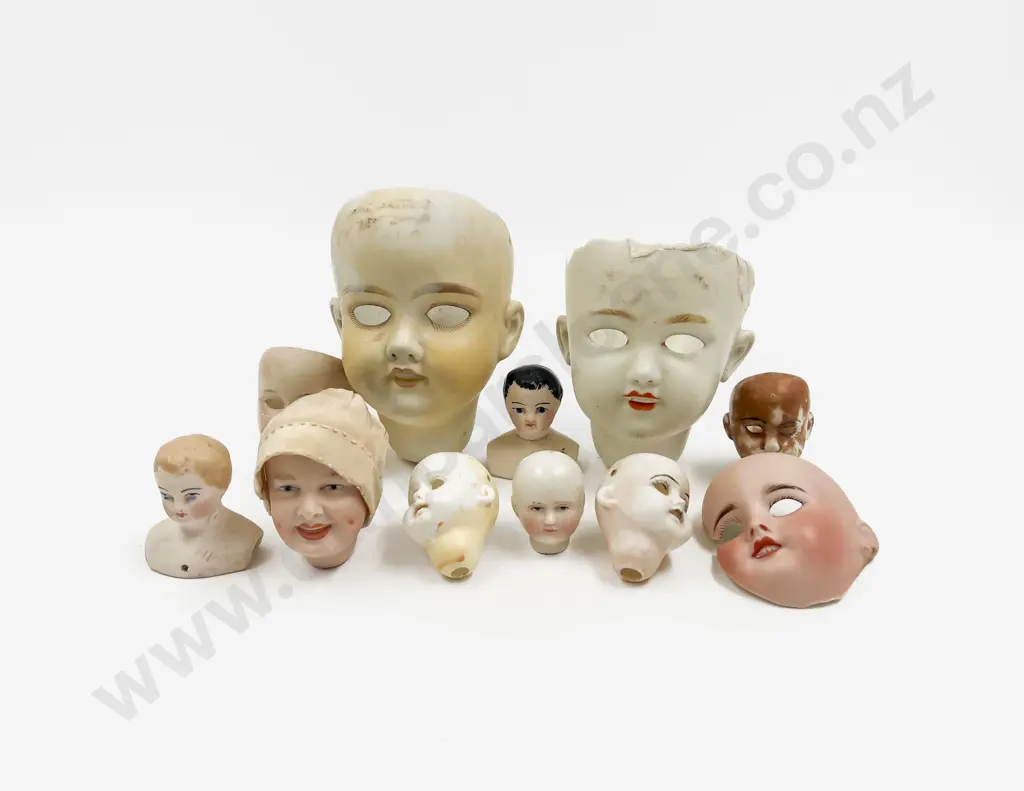 Eleven Various Doll Heads Only Image 1++