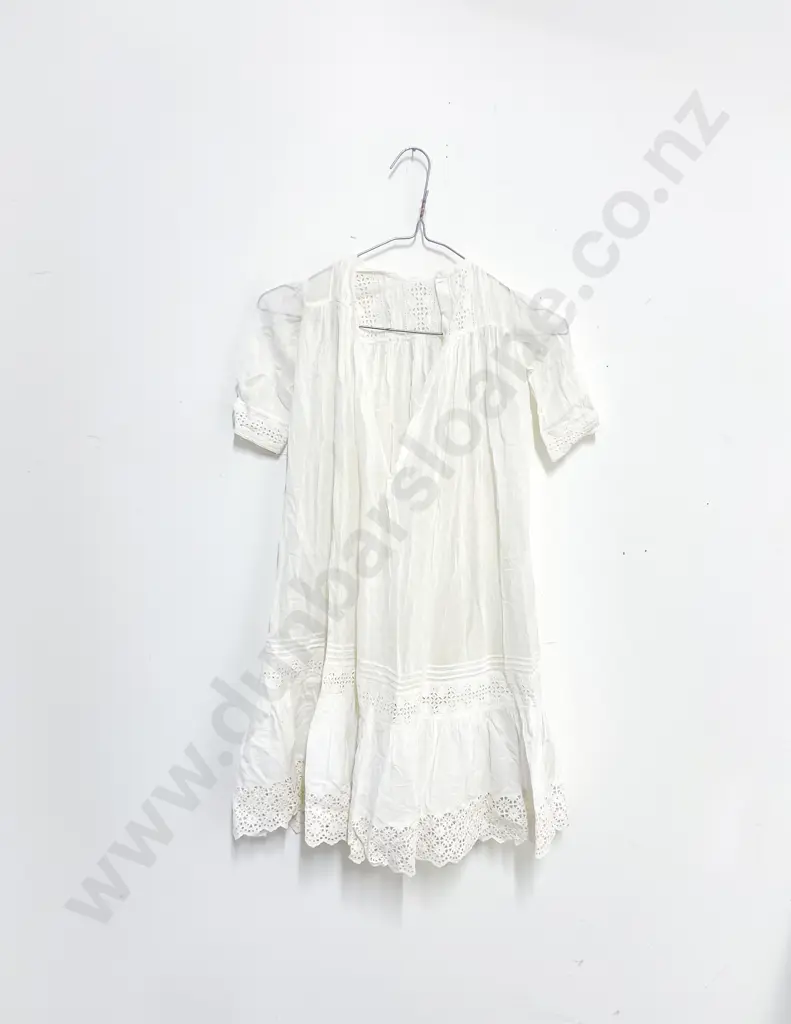 Two Edwardian Fine Cotton Broderie Anglasie Christening/Cot Gowns Image 1++