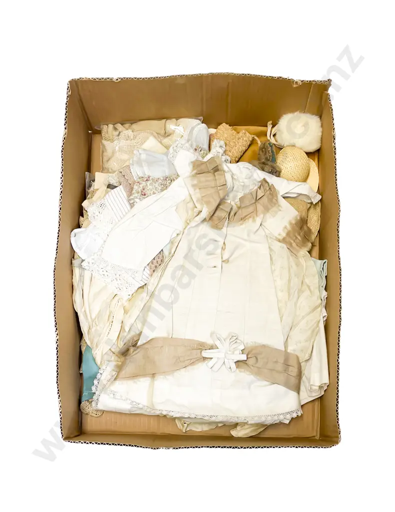 Qty Vintage Medium Doll Size Clothing with Bonnets and Assorted Image 1++