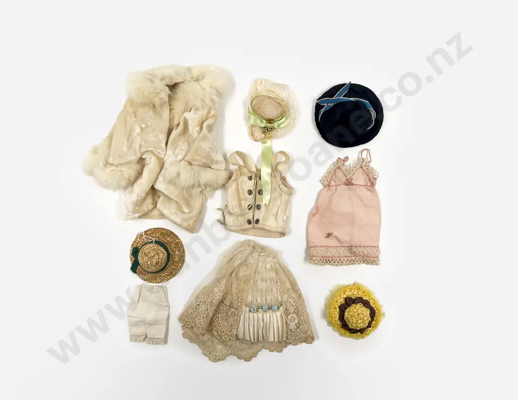 Qty Vintage Small to Medium Doll Size Clothing with Bonnets and Assorted Image 1++