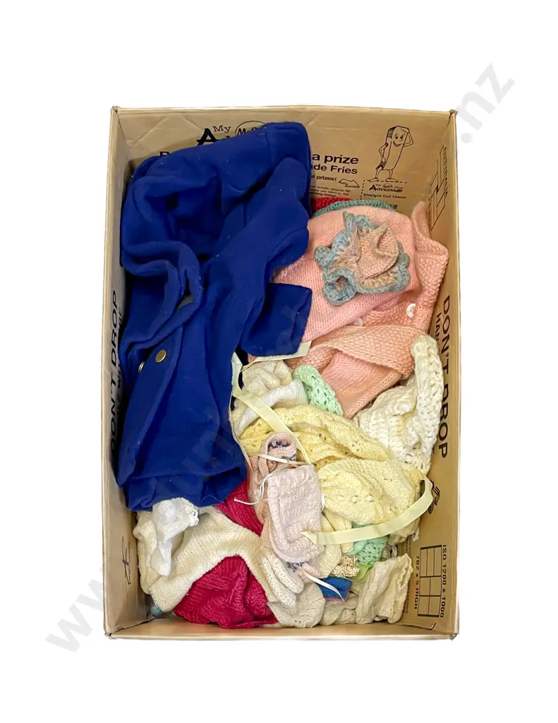 Qty Vintage Mixed Doll Size Knitted Clothing with Toddler Coats Image 1++