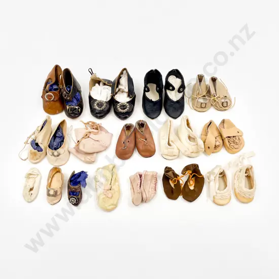 Ten Pair Vintage and Modern Doll Shoes