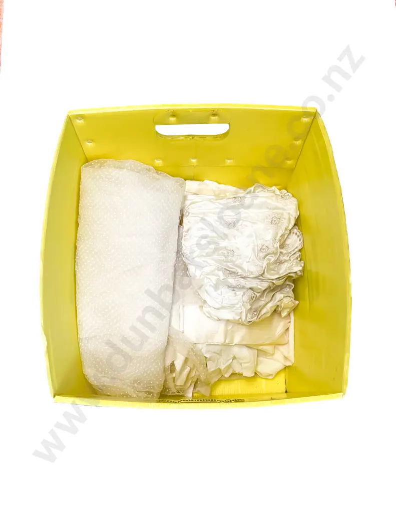 Large Piece Fine Dotted Tulle with Silk and Satin Material Pieces Image 1++