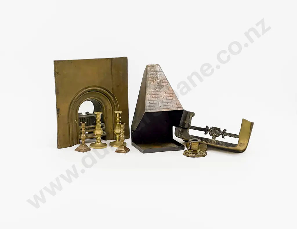 Victorian Brass Salesman Sample Miniature Fireplace Image 1++