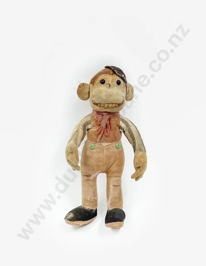 Vintage Chad Valley Printed Velvet Character Monkey Image 1++