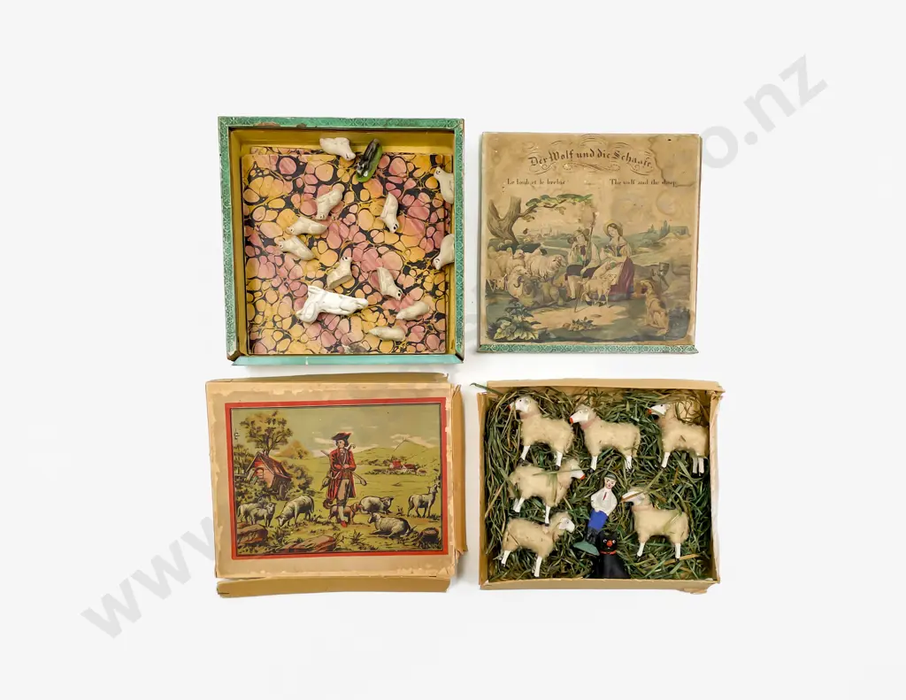 Two Late C19th German Boxed Pastoral Figure Displays Image 1++