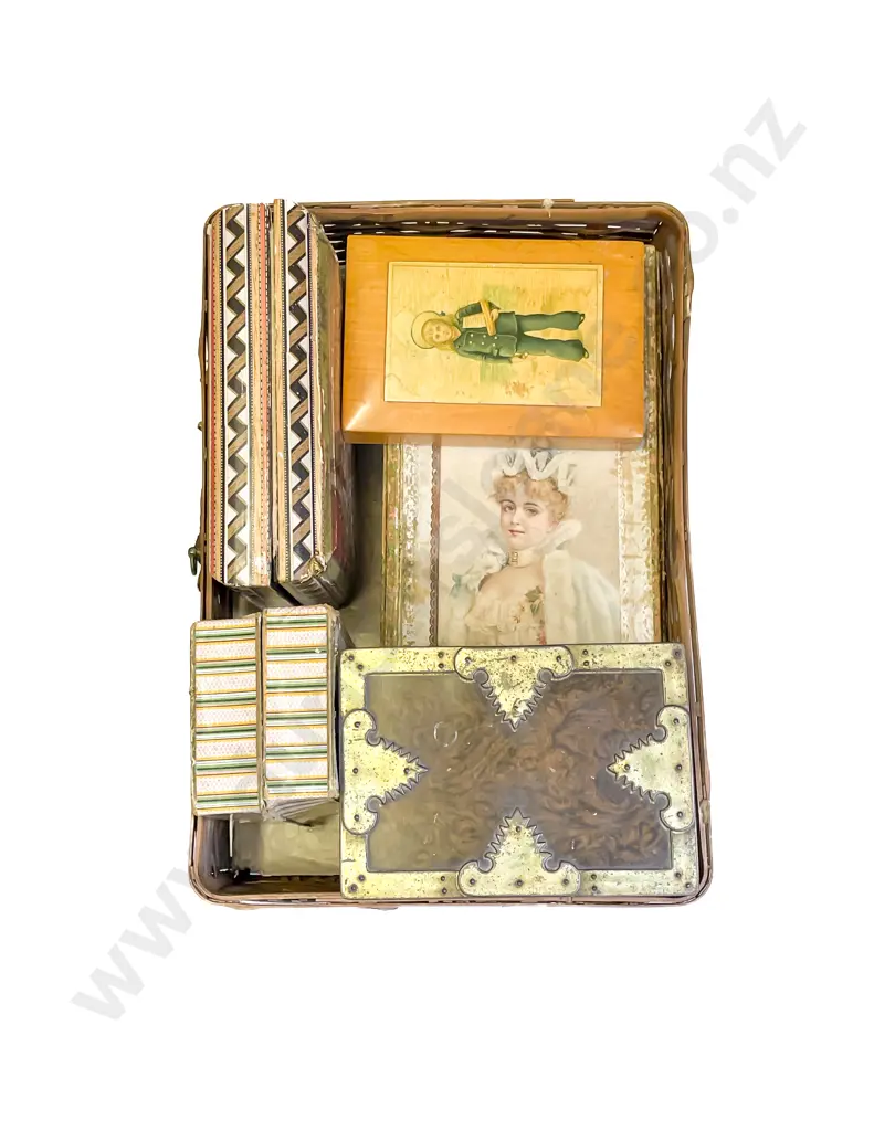 Collection Five Vintage Decorative Boxes Image 1++