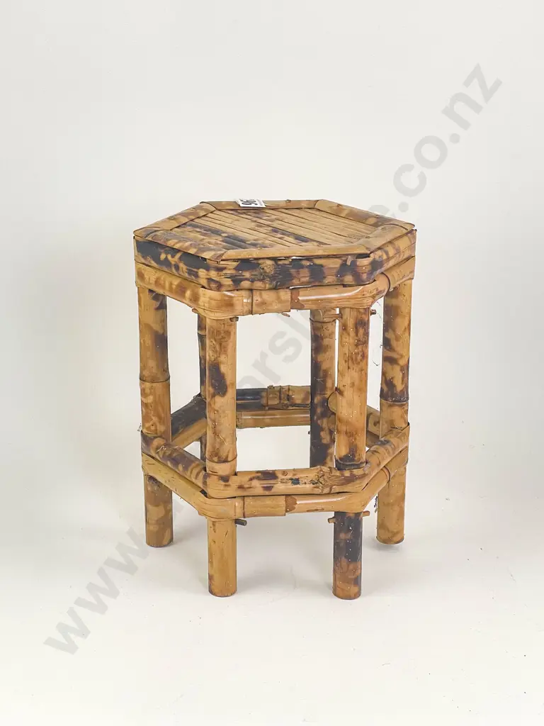 Two Vintage Cane Doll Chairs and Bamboo Table Image 1++