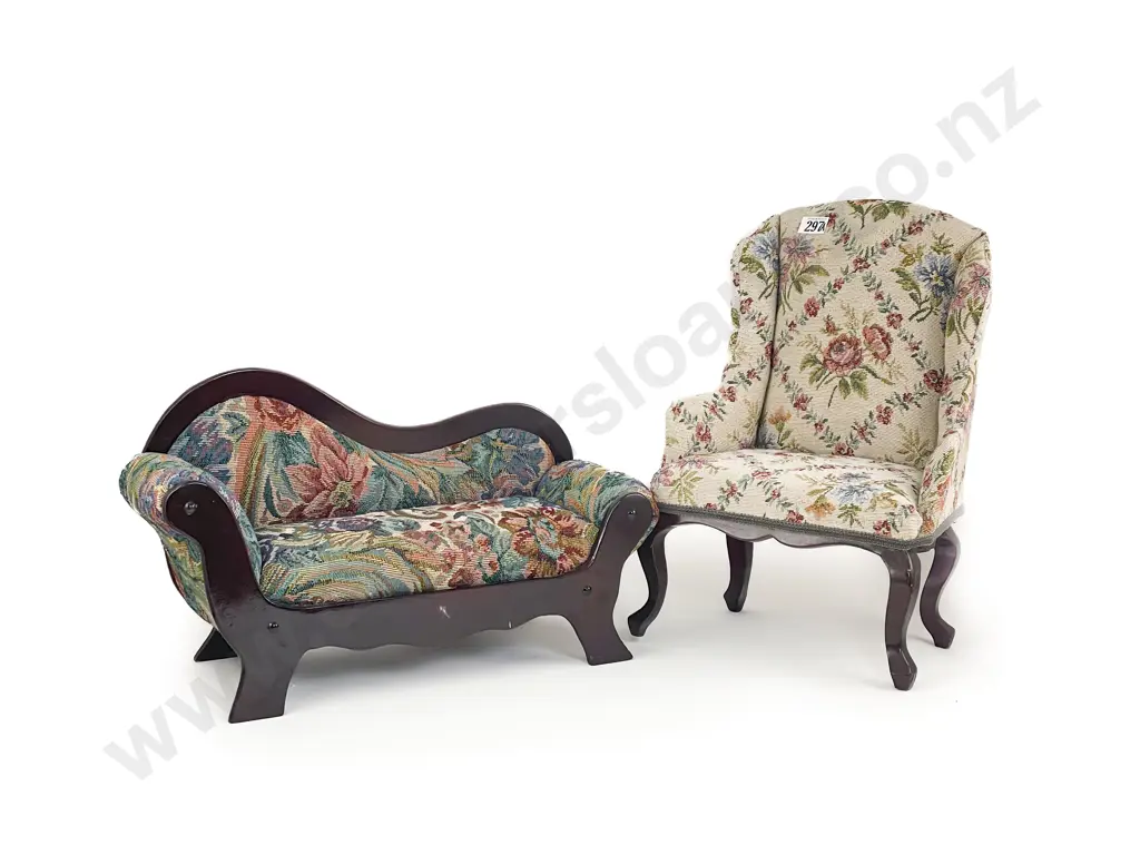 Modern Dolls Chaise Longue and Wing Back Armchair Image 1++