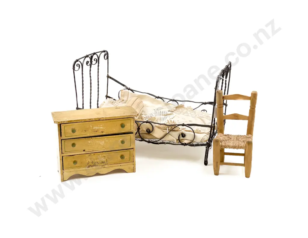 Edwardian Wrought Metal Dolls Bed Image 1++