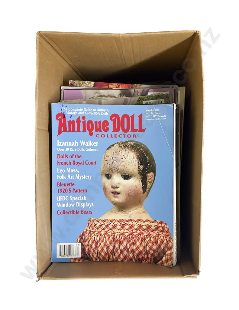 Carton Qty Antique Doll Collector Magazines Image 1++