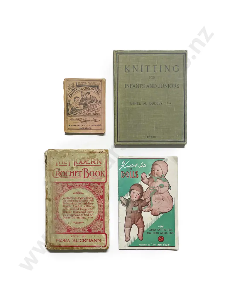 Four Vintage Infant and Doll Knitting and Crochet Books Image 1++