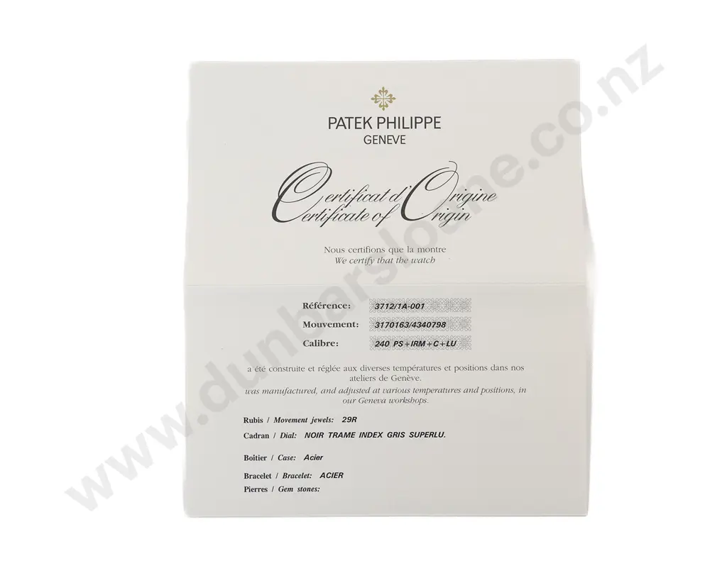 Patek Philippe Reference 3712/1A-001 Nautilus Automatic Wrist Watch Image 1++