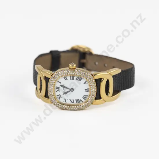 C1990's Patek Philippe 18ct and Diamond Set Golden Ellipse Quartz Ladies Wrist Watch